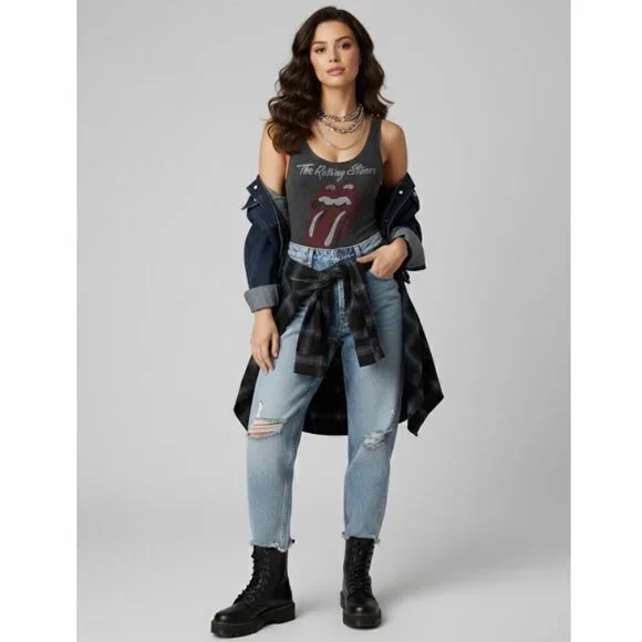 Daydreamer Rolling Stones Graphic Bodysuit | Rock Grunge Streetwear Y2K 90s S - Picture 12 of 15